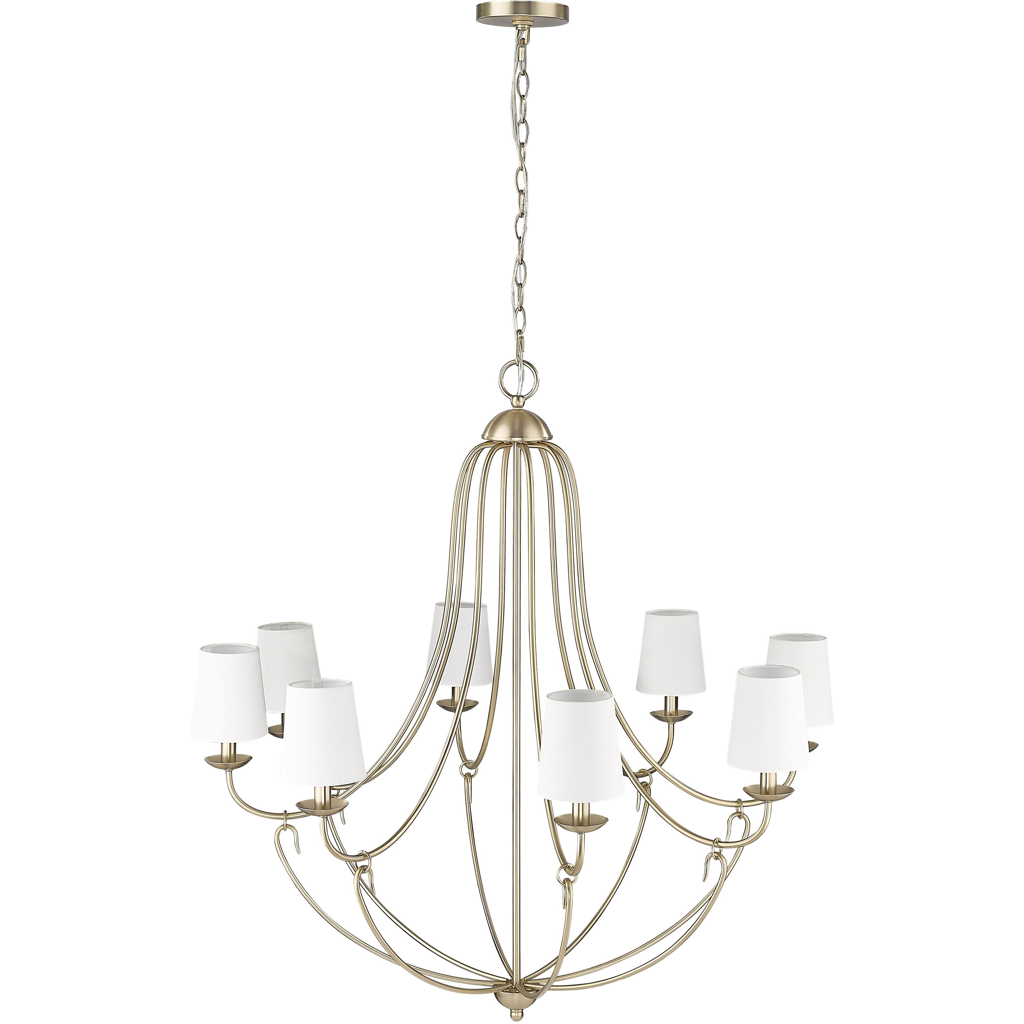 Eisley 8 Light 35.75 inch Modern Gold Chandelier Ceiling Light
